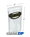 4 in x 8 in Fine Cigars Zipper Lock Bags - 2 Mil