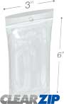 3 in x 6 in Hang Hole Clearzip® Locking Top Bags 2 Mil
