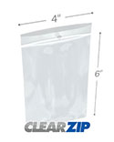 4 in x 6 in Hang Hole 2 Mil Clearzip® Locking Top Bags