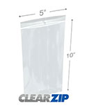 5 in x 10 in Hang Hole 2 Mil Clearzip® Locking Top Bags