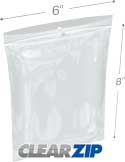 6 in x 8 in Hang Hole Clearzip® Locking Top Bags 2 Mil