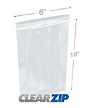 6 in x 10 in Hang Hole 2 Mil Clearzip® Locking Top Bags