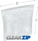 6 in x 6 in Hang Hole Clearzip® Locking Top Bags 4 Mil