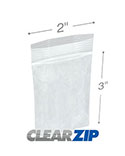 2 inx3 in Polypropylene Zipper Locking Bags