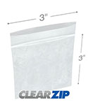 3 inx3 in Polypropylene Zipper Locking Bags