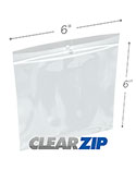 6 in x 6 in ClearZip® Polypropylene Hang Hole Bags