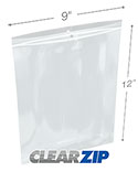 9 inx12 in 2 Mil ClearZip® Polypropylene Hang Hole Bags