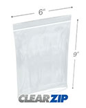 6 in x 9 in Tamper Evident 2 Mil Clearzip Lock Top Reclosable Bags