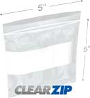 5 in x 5 in White Block Clearzip® Locking Top Bags 2 Mil