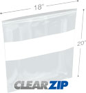 18 in x 20 in White Block 2 Mil Clearzip® Locking Top Bags