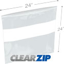 24 in x 24 in 2 Mil White Block Clearzip® Locking Top Bags