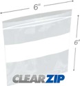 6 in x 6 in 4 mil White Block Clearzip® Locking Top Bags