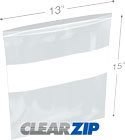 13 in x 15 in 4 mil White Block Clearzip® Locking Top Bags