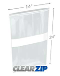 14 in x 24 in 4 mil White Block Clearzip® Locking Top Bags