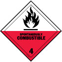 D.O.T. Spontaneously Combustible Label