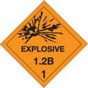 4 in x 4 in D.O.T. Explosives 1.2B HazMat Labels