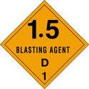 4 in x 4 in D.O.T. Explosive 1.5D HazMat Labels