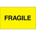 5 in x 3 in Yellow Fragile Labels