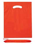 15 in x 18 in + 3 in 2.5 Mil Orange Fold-Over Reinforced Die Cut Handle Bags 500/CS