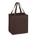 13 x 10 x 15 + 10 Chocolate Brown Heavy Duty Grocery Tote