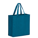13 x 5 x 13 + 5 Maui Blue Non Woven Grocery Tote Bag with Poly Board Insert