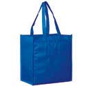 13 x 5 x 13 + 5 Royal Blue Non Woven Grocery Tote Bag with Poly Board Insert
