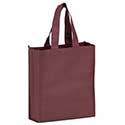 8 in x 4 in x 10 in + 4 in Burgundy Non Woven Grocery Tote Bag