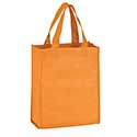 8 in x 4 in x 10 in + 4 in Orange Non Woven Grocery Tote Bag