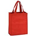 8 x 4 x 10 + 4 Red Non Woven Grocery Tote Bag