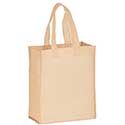 8 in x 4 in x 10 in + 4 in Tan Non Woven Grocery Tote Bag