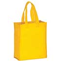 8 in x 4 in x 10 in + 4 in Yellow Non Woven Grocery Tote Bag