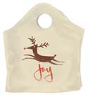 12 in x 16 in + 3 in Super Wave Holiday Shopping Bags - Joy themed