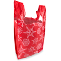 12 in x 7 in x 22 in T-Shirt Holiday Shopping Bags - Snowflake