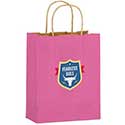 Digitally Printed 8 x 4 x 10 + 4 Pink Color Twisted Paper Handle Shoppers
