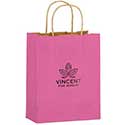 Foil Printed 8 x 4 x 10 + 4 Pink Color Twisted Paper Handle Shoppers