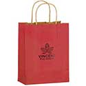 Foil Printed 8 x 4 x 10 + 4 Red Color Twisted Paper Handle Shoppers