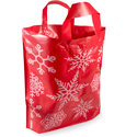 16 in x 15 in + 6 in Soft Loop Handle Holiday Shopping Bags - Snowflake