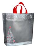 16 in x 15 in + 6 in Soft Loop Handle Holiday Shopping Bags - Winter themed
