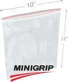 10 inx12 in 2-mil Reclosable Double Zip Poly Bags