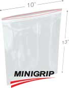 10 in x 13 in 4-Mil Reclosable Double Zip Poly Bags