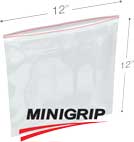 12 in x 12 in 4-Mil Reclosable Double Zip Poly Bags