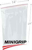 14 in x 24 in 4-Mil Reclosable Double Zip Poly Bags