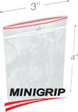 3 in x 4 in 4 Mil Reclosable Poly Bags w Hang Hole