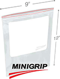 9 inx12 in 2-Mil Reclosable Double Zip Poly Bag with Whiteblock