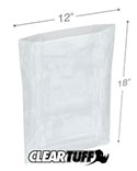 Clear Plastic Flat Open Poly Bag 200 Pack 12" x 18" 2 mil 