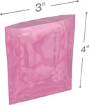 Pink 3 in x 4 in 4 mil Anti-Static Poly Bags