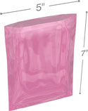 Pink 5 in x 7 in 6 mil Anti-Static Poly Bags
