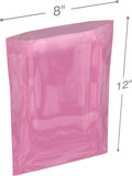 Pink 8 in x 12 in 6 mil Anti-Static Poly Bags