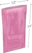 Pink 12 in x 24 in 6 mil Anti-Static Poly Bags