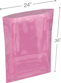 Pink 24 in x 36 in 6 mil Anti-Static Poly Bags